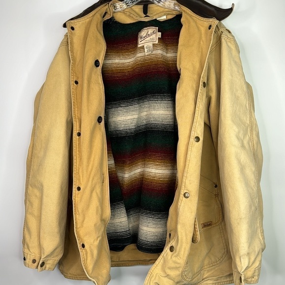 Vintage Woolrich Wool Blanket Lined Canvas Chore Jacket Large - Picture 7 of 14
